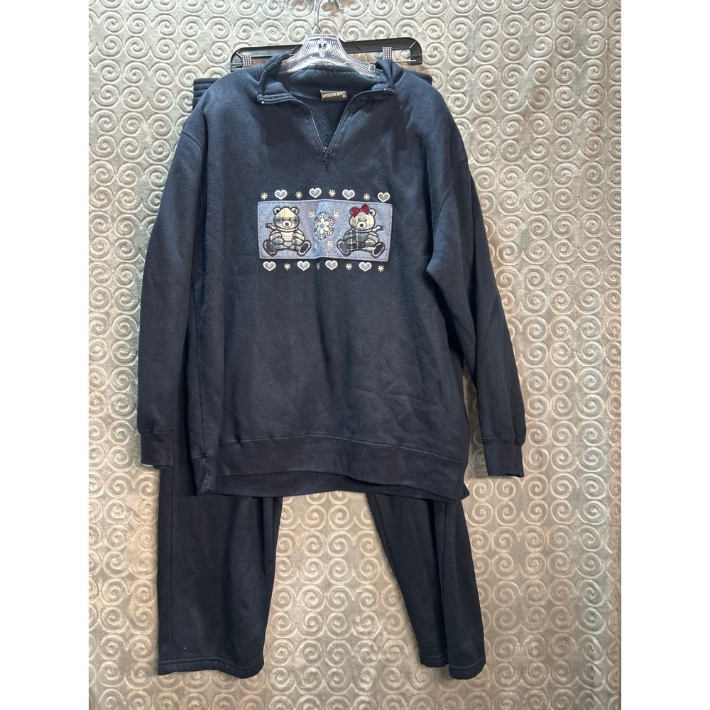 Fashion Bug Women's Embroidered Sweatshirt Teddy Bear Snowflake Heart Size 22/24 - Picture 11 of 11